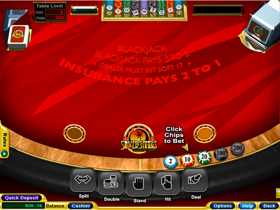 Blackjack table view 